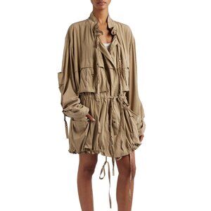 ISABEL MARANT Khaki Beige HANEL Cargo Oversized Safari Jacket Coat 36 / 4